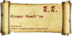 Ringer Romána névjegykártya